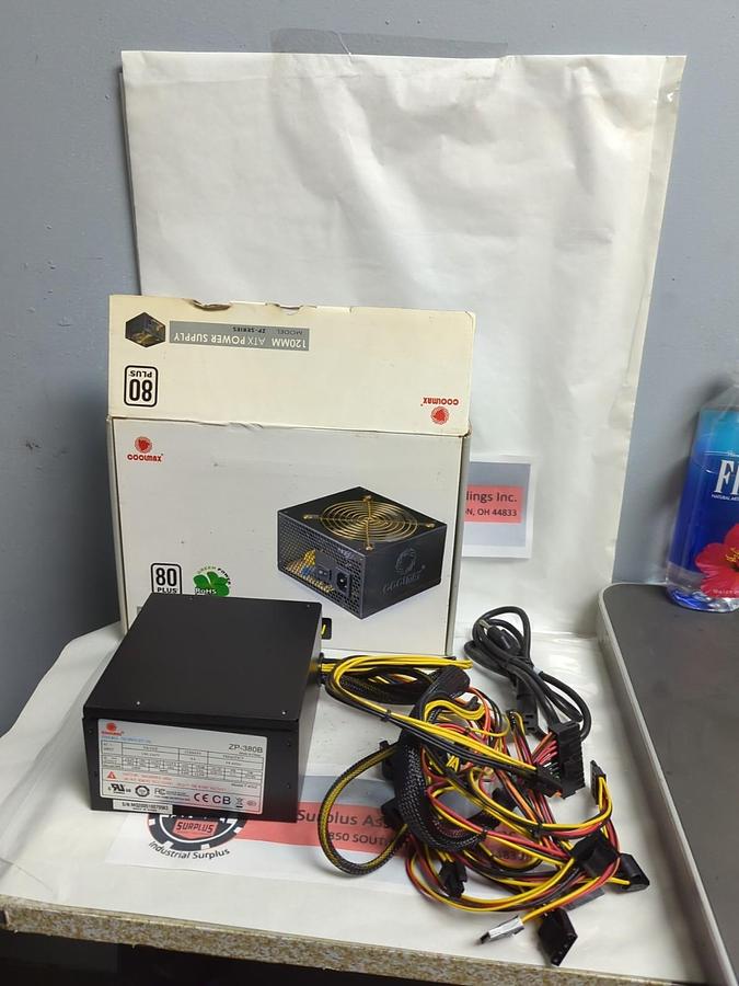 Used COOLMAX,120MM/ZP-380B,ZP-SERIES ATX POWER SUPPLY 380W PRE-OWNED