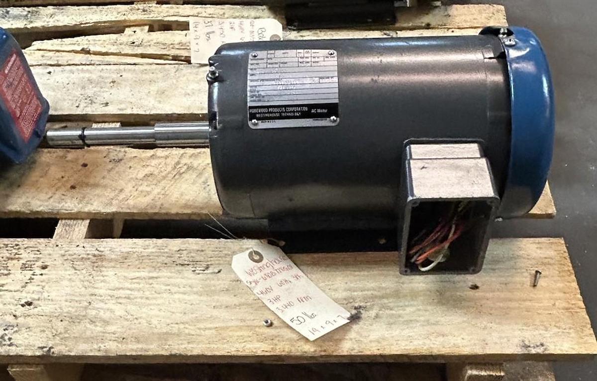 Used WESTINGHOUSE,SBDP,AC MOTOR 3HP 230/460V 3440RPM 3PH 145TZ