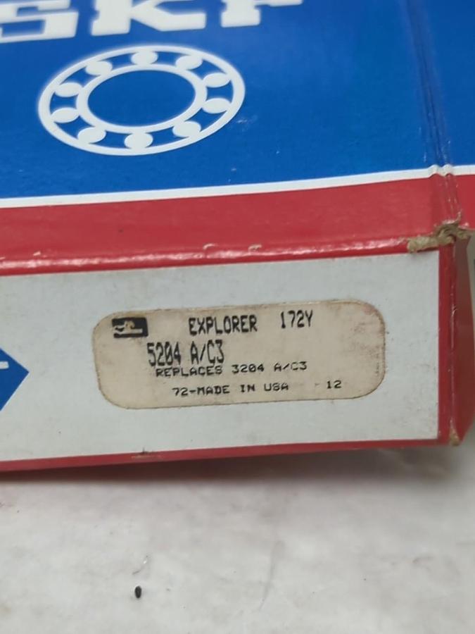 SKF,5204-A/C3,ANGULAR CONTACT BALL BEARING NOS