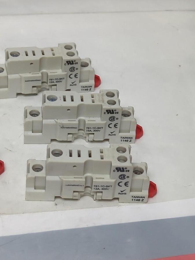 Used AUTOMATION DIRECT,781-1C-SKT,SOCKETBRELAY 15AMP 300VOLT LOT OF 6 PRE-OWNED