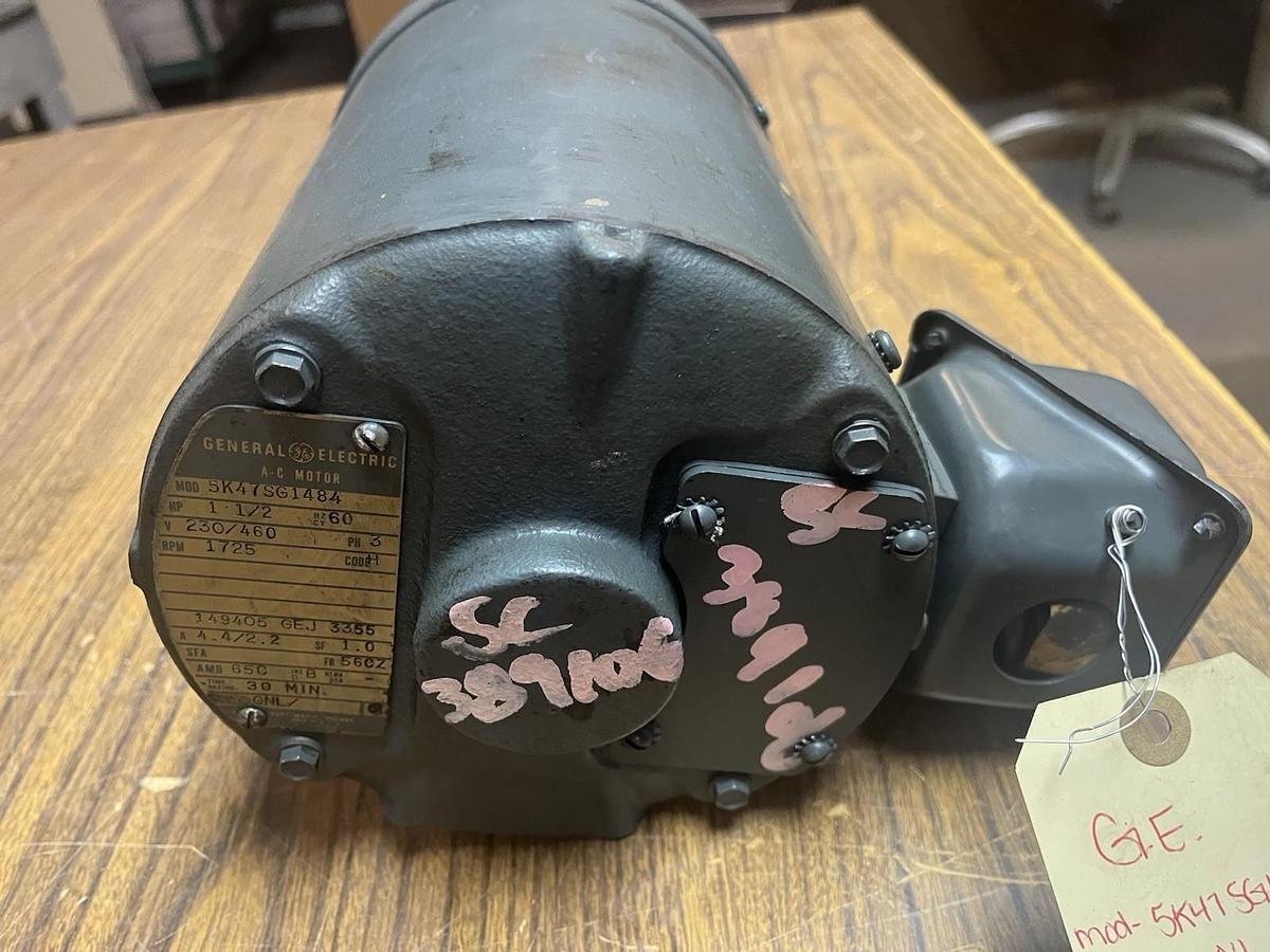 Used GE,5K47SG1484,MOTOR 1.5HP 56CZ 3PH 1725RPM