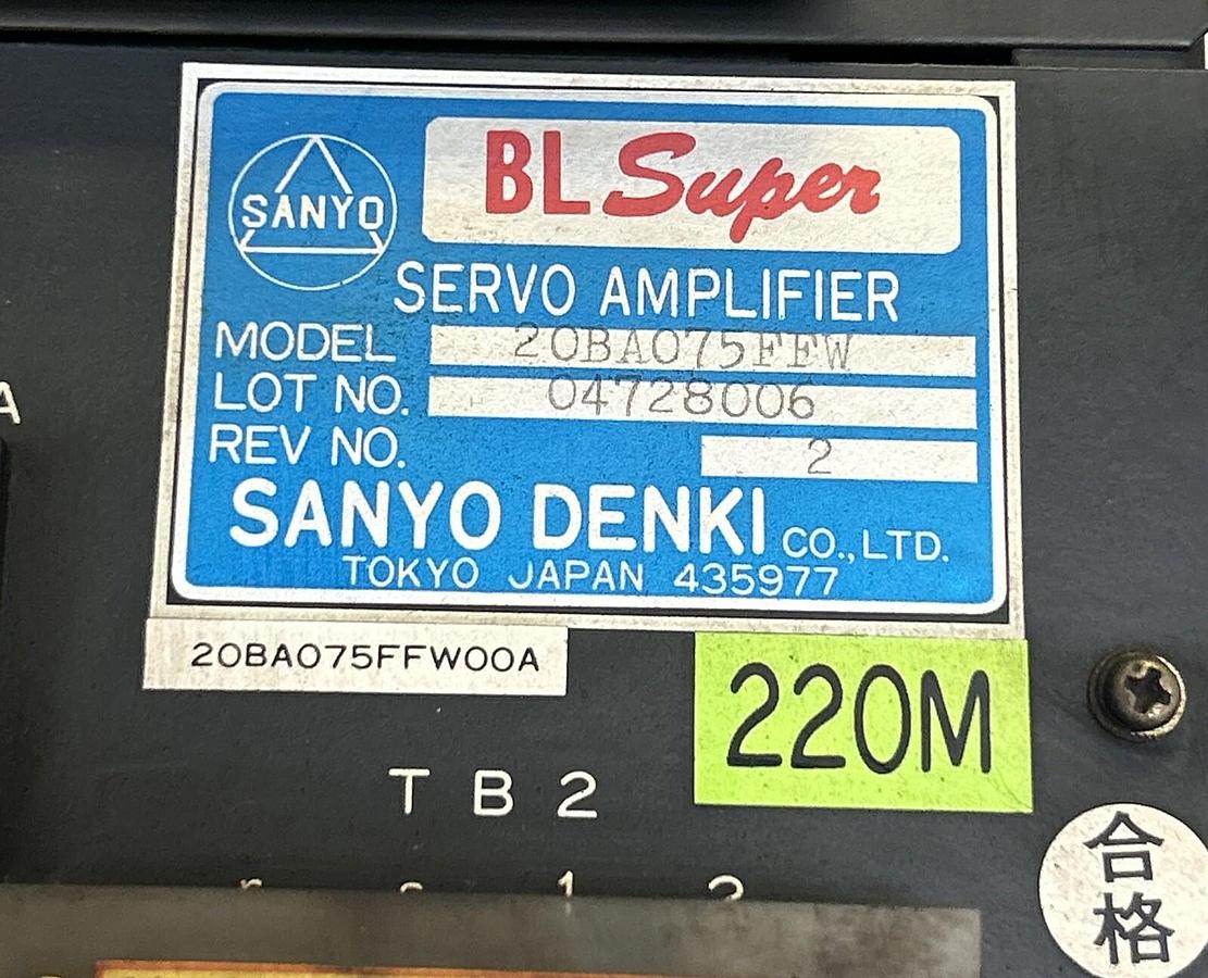Used SANYO DENKI,20BA075FFW,SERVO AMPLIFIER