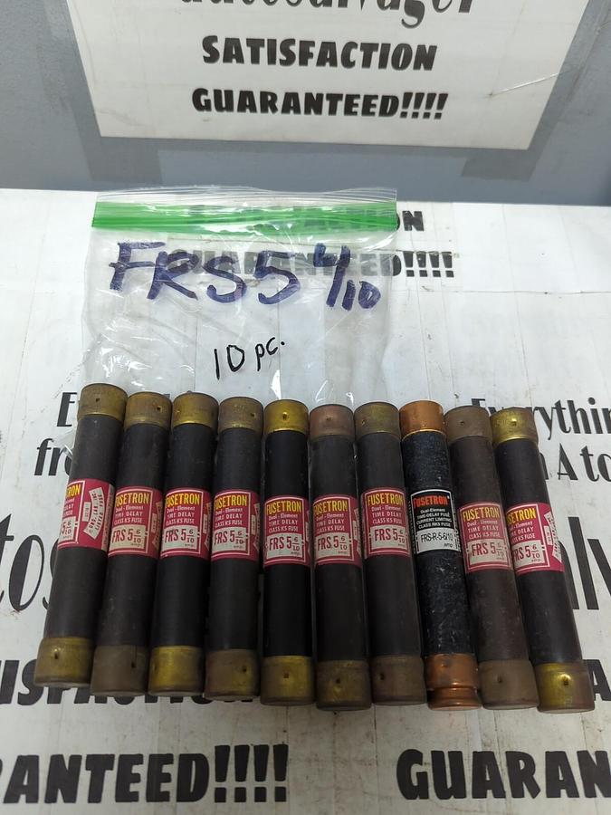 COOPER BUSSMANN,FRS-5-6/10,FUSETRON 5-6/10 AMP FUSES LOT OF 10 NOS