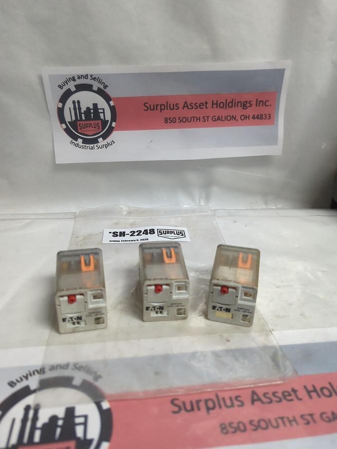 Used EATON,D3PF2AA,RELAY 120VAC LOT OF 3 PRE-OWNED