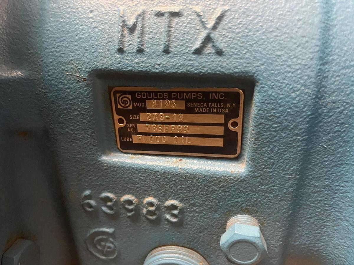 Used GOULDS,3196,2X3-13 MTX CENTRIFUGAL PUMP