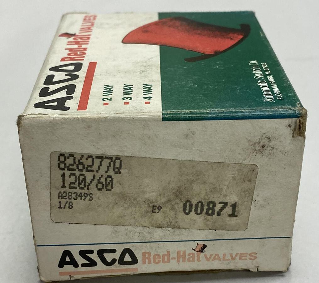 ASCO,826277Q,SOLENOID VALVE 2 WAY 1/8 INCH 120V 60HZ NOS
