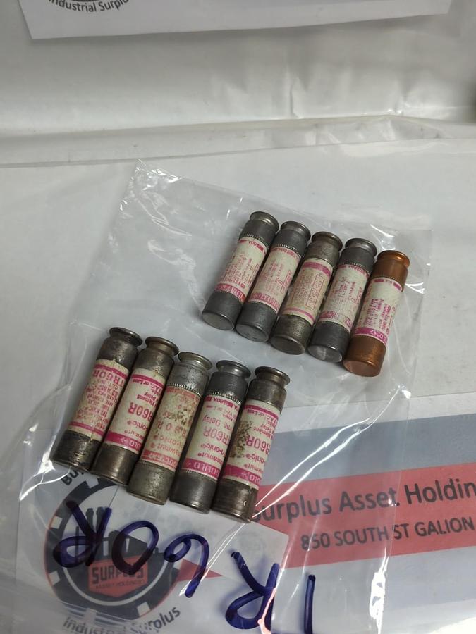 Used GOULD SHAWMUT,TR-60R,TRI-ONIC 60 AMP FUSE LOT OF 10 PRE-OWNED
