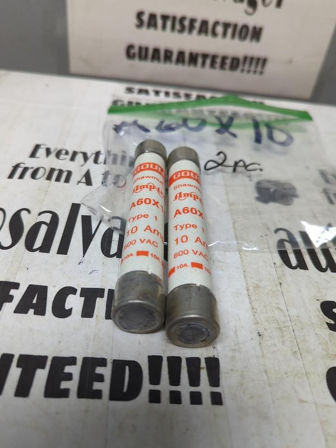 GOULD SHAWMUT,A60X10,AMP-TRAP FUSES LOT OF 2 NOS