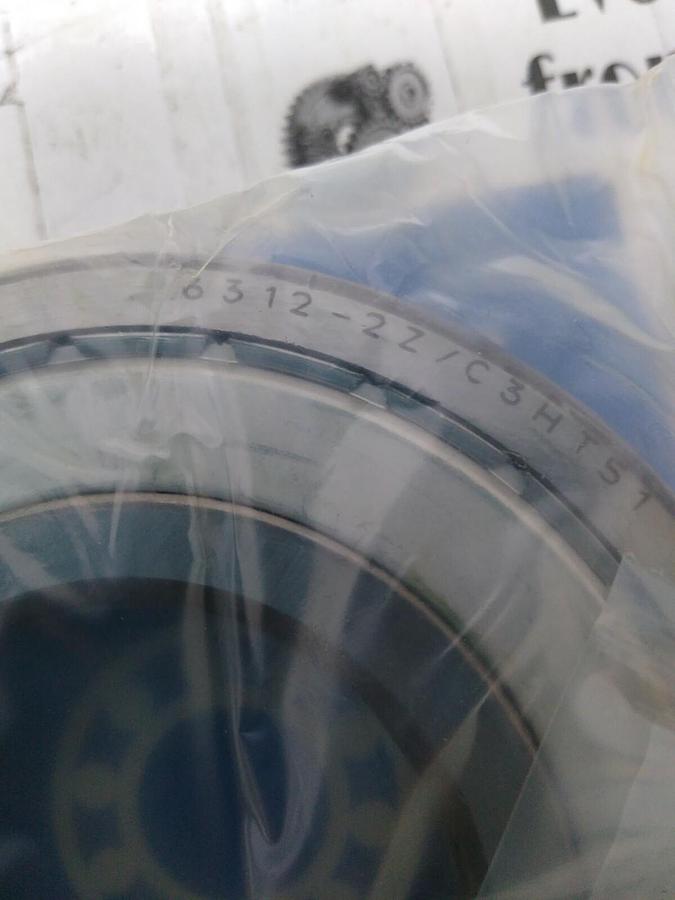 SKF,6312-2ZJEM DEEP,GROOVE BALL BEARING DOUBLE SEALED NOS