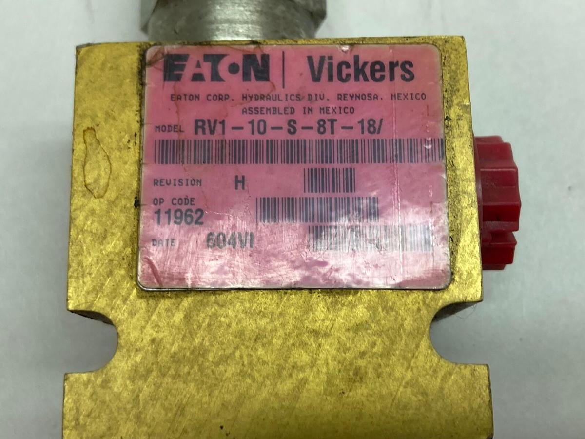 Vickers,RV1-10-S-8T-18,Hydraulic Valve w/Block