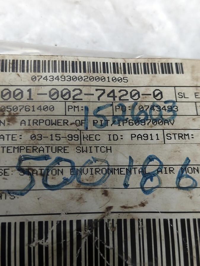 AIRPOWER,IP609700AV,TEMPERATURE SWITCH LOT OF 2 NOS