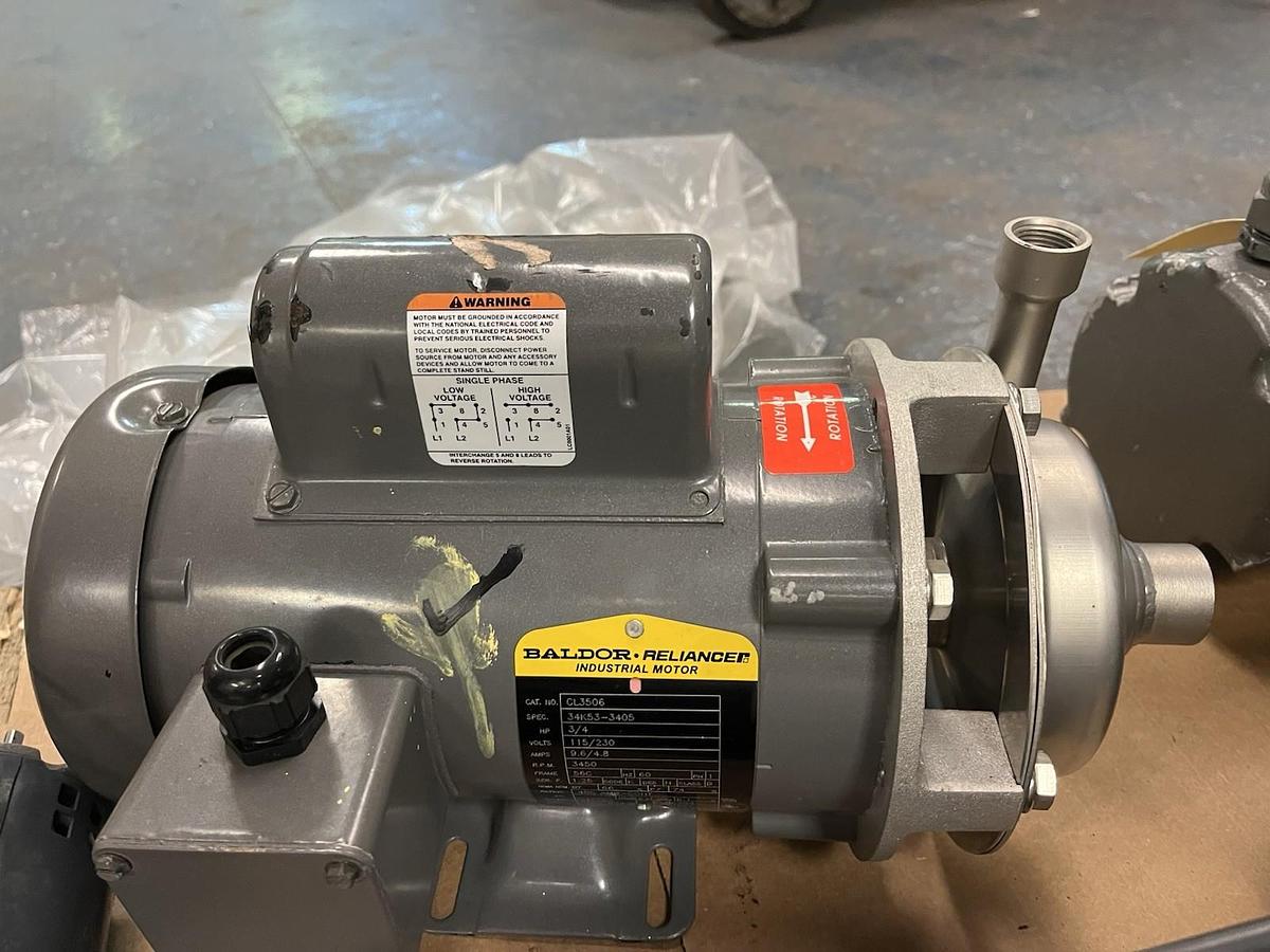 Used RS CORCORAN,2000D, CENTRIFUGAL PUMP 1"X1-1/2" 3/4HP 3450RPM 1PH