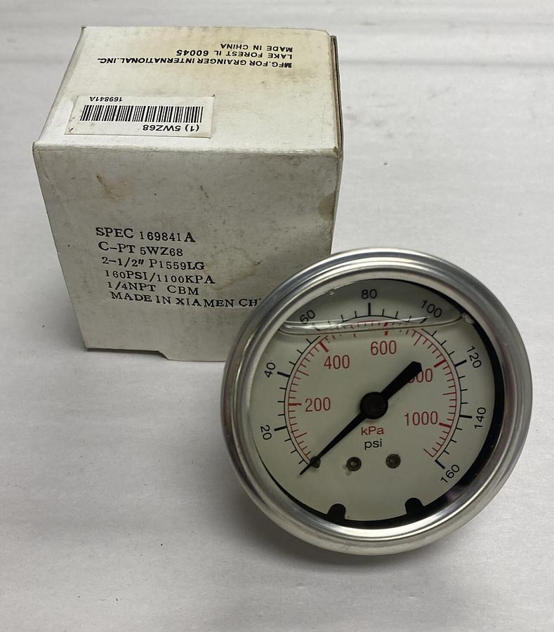 Grainger,Spec C-PT 5WZ68 Spec 169841A,GAUGE NOS