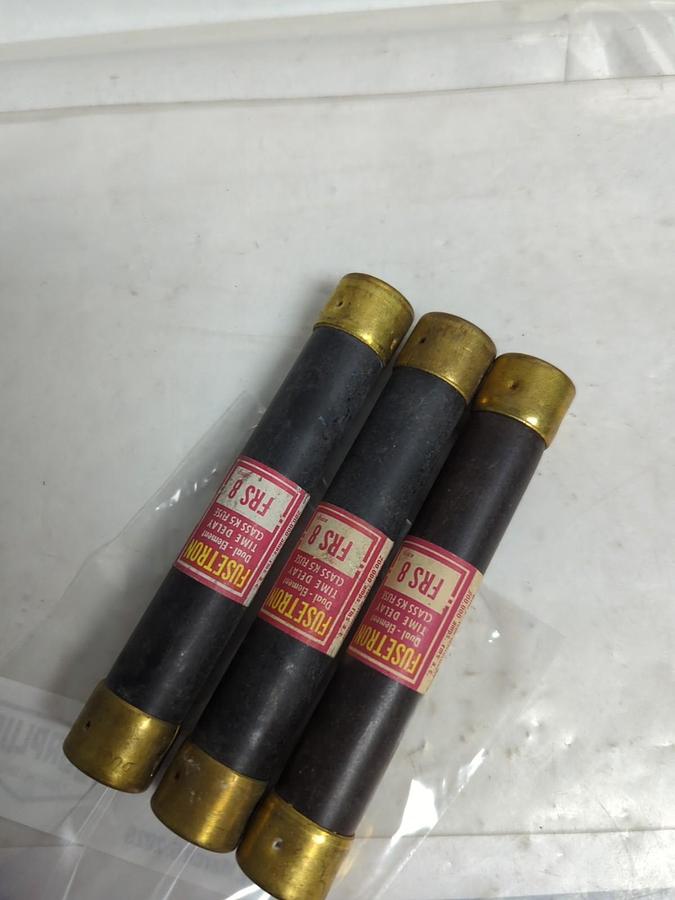 Used COOPER BUSSMANN,FRS-8,FUSETRON 8 AMP FUSE LOT OF 3 PRE-OWNED