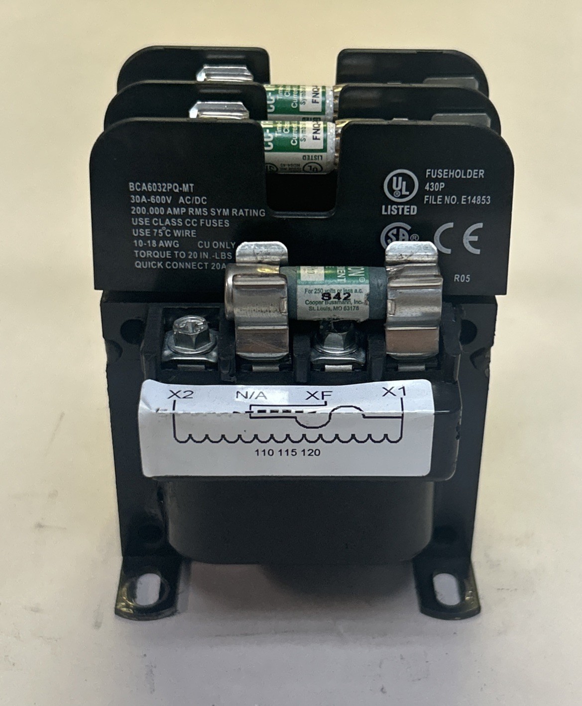 Used CUTLER-HAMMER,C0050E2AFB,INDUSTRIAL CONTROL TRANSFORMER 50VA