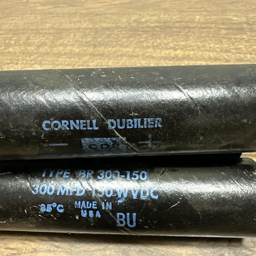 Used Cornell Dubilier,BR300-150,Capacitor 300 MFD 150 WVDC LOT of 3