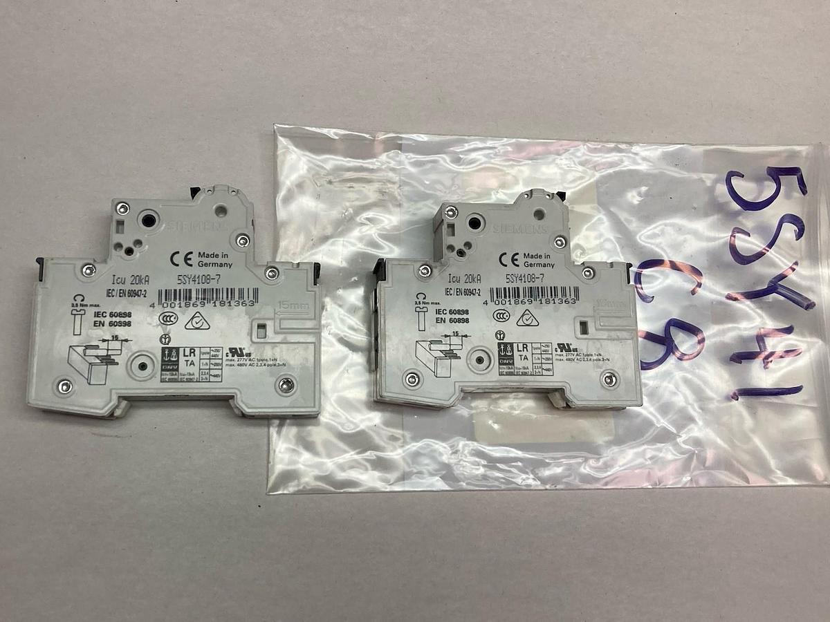 Siemens,5SY4108-7,Circuit Breaker 20kA 230/400V LOT OF 2