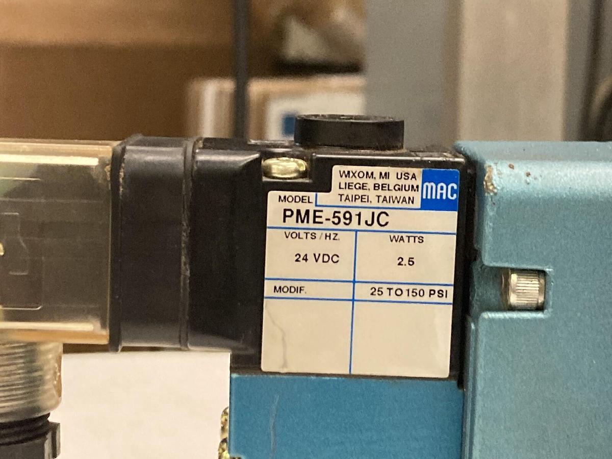 Used MAC Valves,MV-A2B-A211-PM-591JC,Solenoid Valve w/MM-A2B-221 & PME-591JC