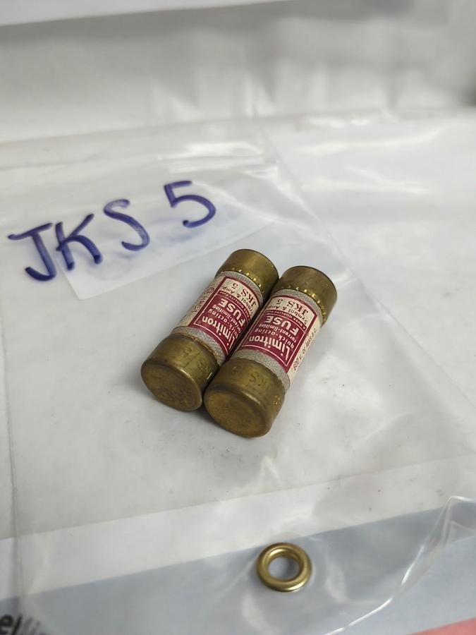 Used COOPER BUSSMANN,JKS-5,LIMITRON 5 AMP FUSE LOT OF 2 PRE-OWNED