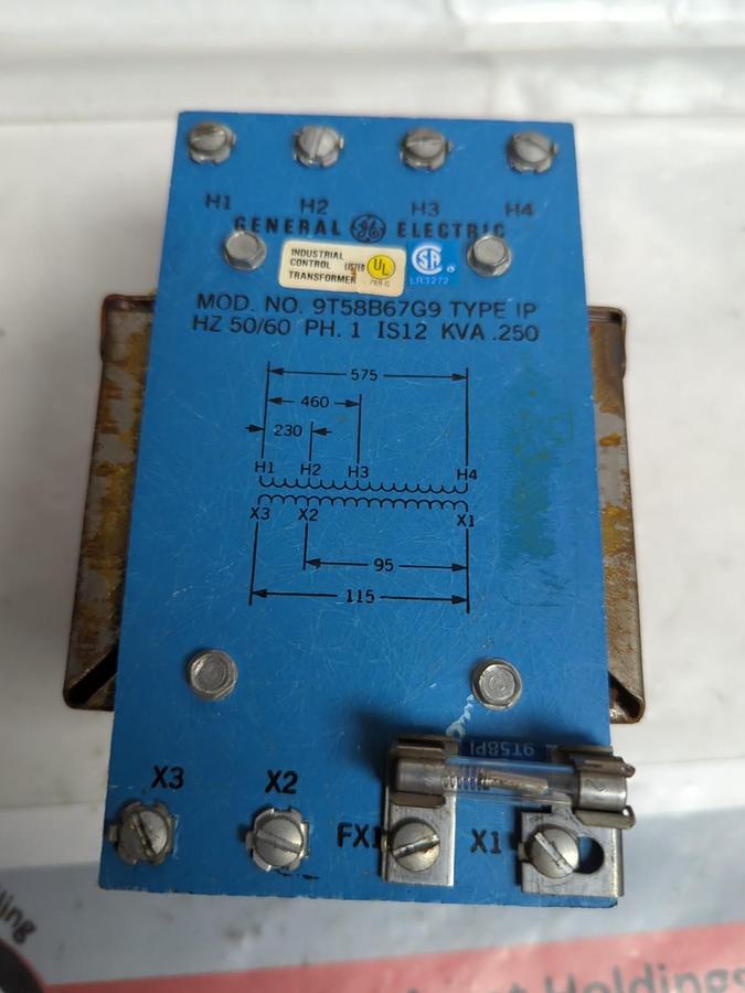 Used GE,9T58B67G9,TYPE IP CONTROL TRANSFORMER PRE-OWNED