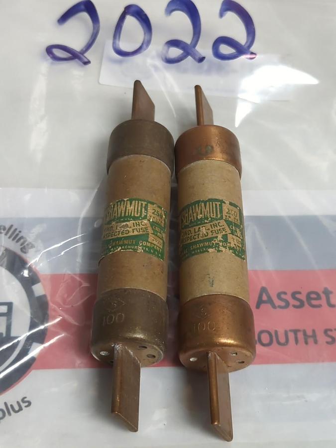 Used GOULD SHAWMUT,2022,100 AMP FUSE LOT OF 2 PRE-OWNED
