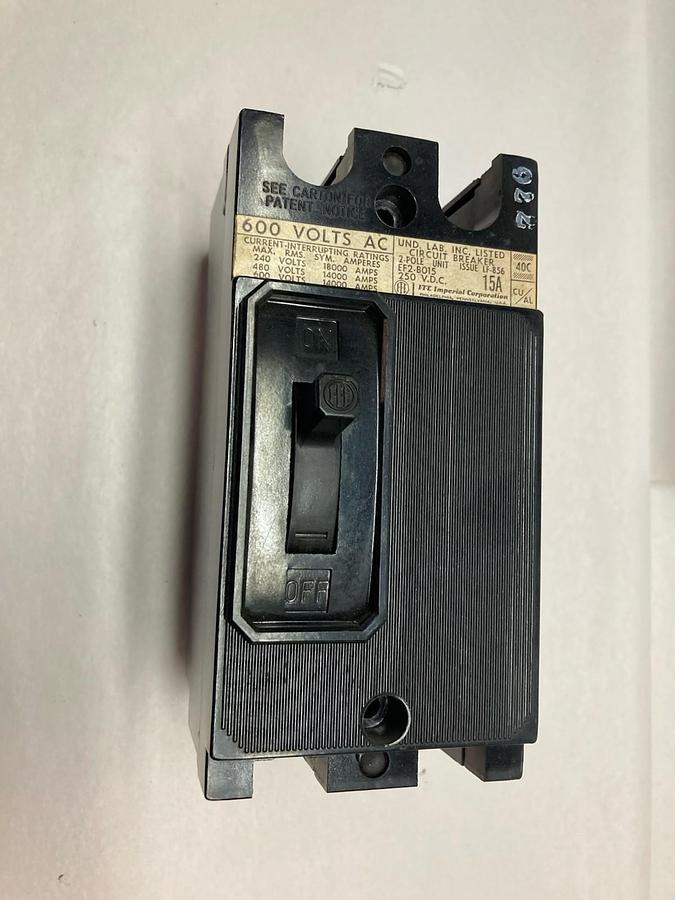 ITE,EF2-B015,2-Pole Unit Circuit Breaker 250VDC 15A
