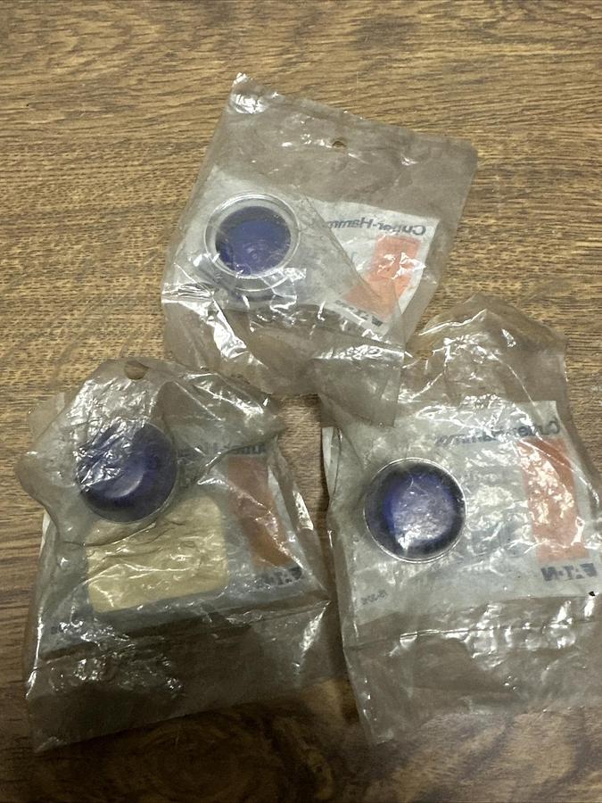 Used Cutler-Hammer,10250TC10N,Blue Glass Lens LOT of 3