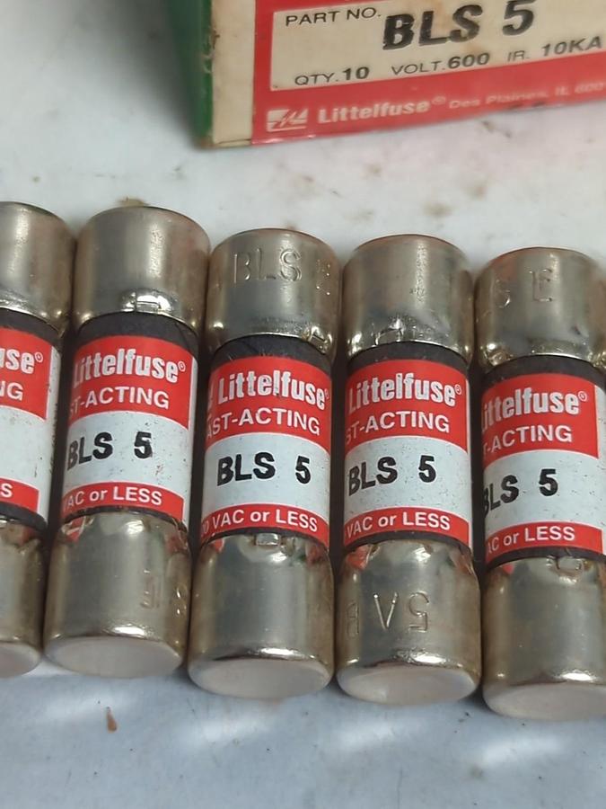 LITTELFUSE,BLS5,FAST ACTING 5 AMP FUSES BOX OF 10 NOS