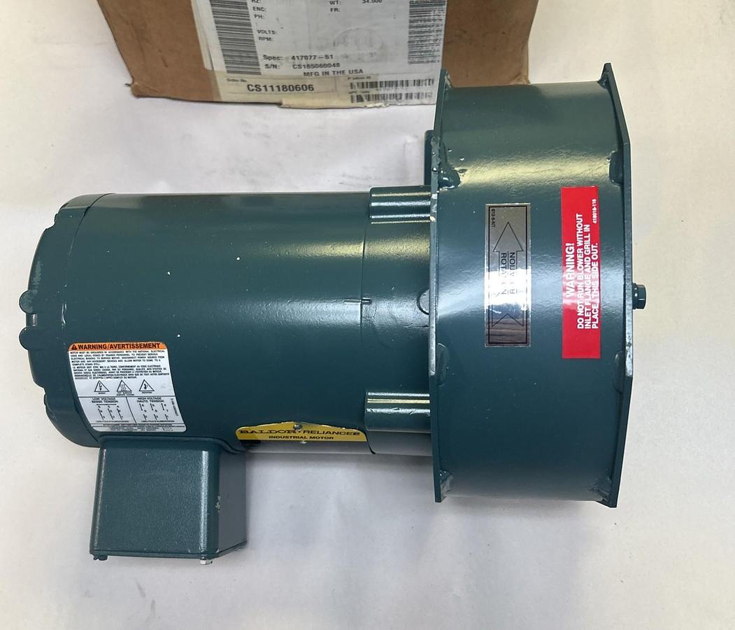 BALDOR,417077-51,BLOWER MOTOR .33HP 3450RPM 208-230/460V 56C FRAME NOS