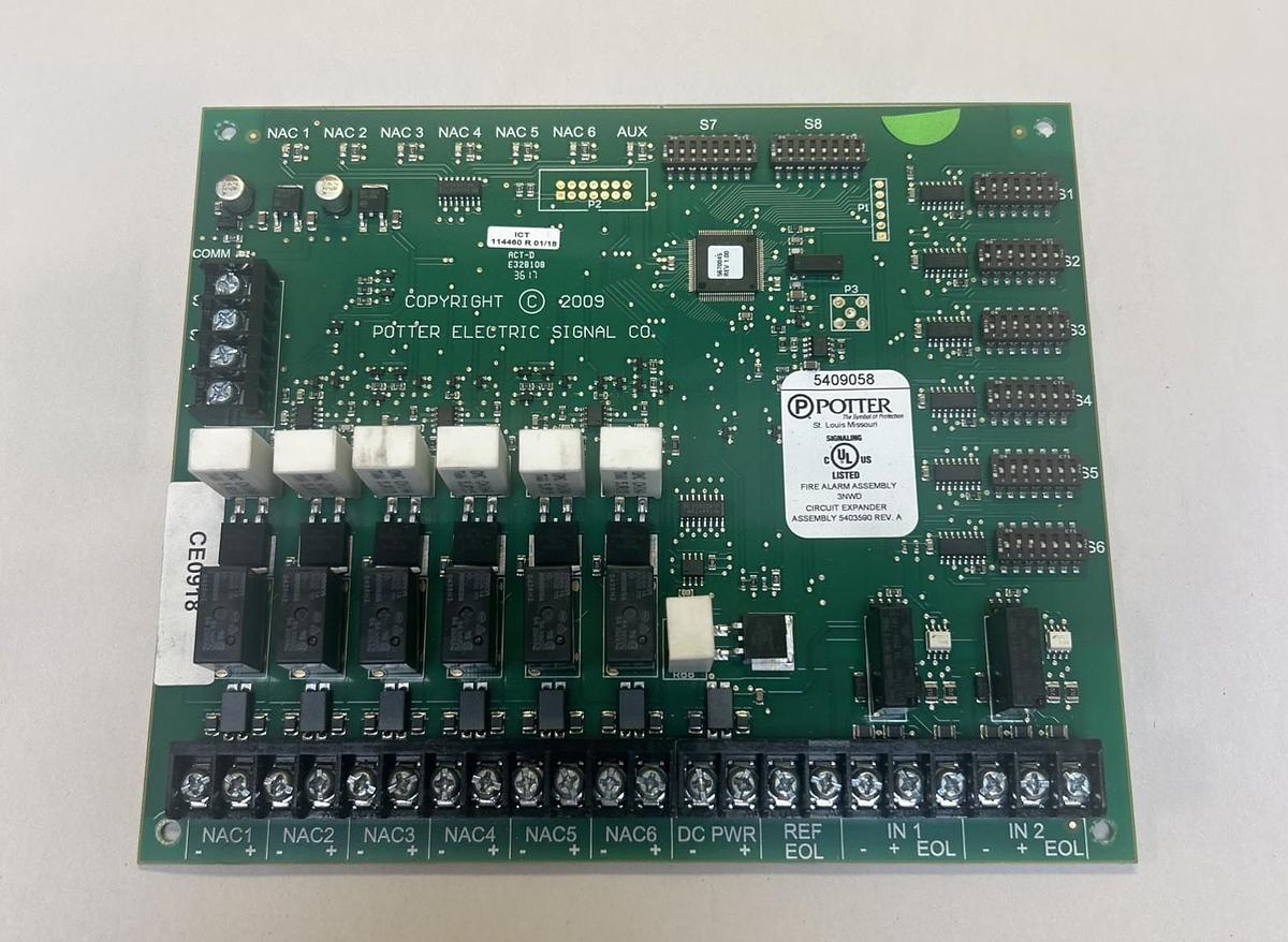 Used POTTER,5409058,FIRE ALARM ASSEMBLY CIRCUIT BOARD