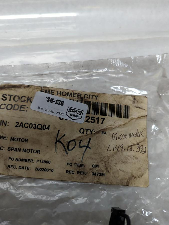 MICRO MOTORS,L149.12.392,SPAN MOTOR NOS