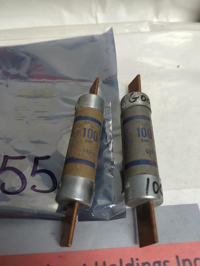 Used EAGLE,655,100 AMP FUSE LOT OF 2 PRE-OWNED