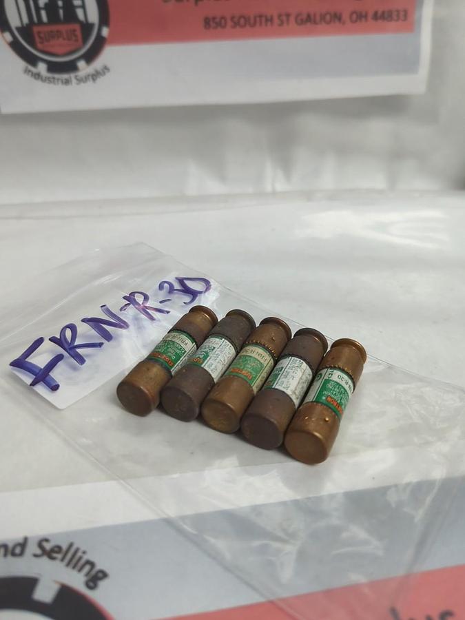 Used COOPER BUSSMANN,FRN-R-30,FUSETRON 30 AMP FUSE LOT OF 5 PRE-OWNED