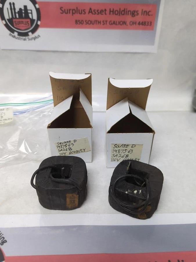 Used SQUARE D,14B7S63,COIL 110V 60HZ/CY LOT OF 2 PRE-OWNED