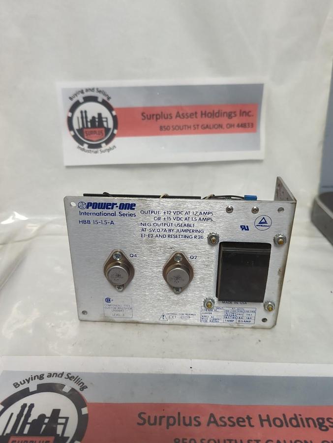 Used POWER-ONE,HBB 15-1.5A,INTERNATIONAL SERIES POWER SUPPLY UNIT PRE-OWNED