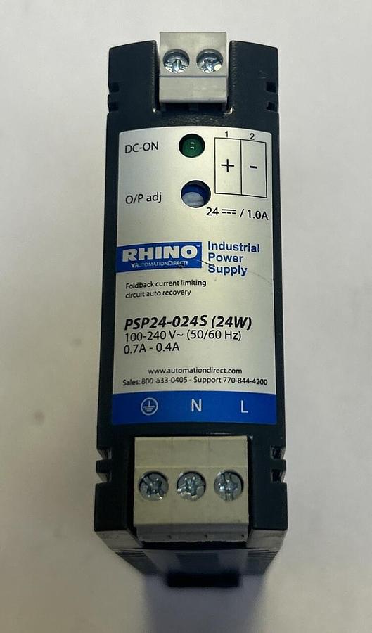 Used RHINO,PSP24-024S,INDUSTRIAL POWER SUPPLY