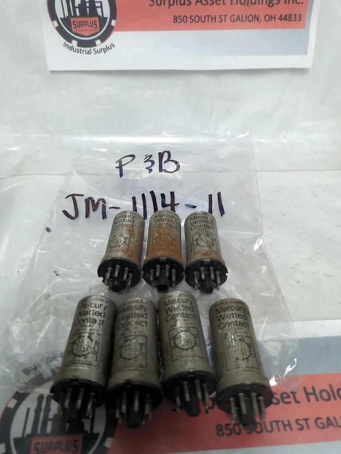 Used P&B,JM-1114-11,RELAY 8-PIN LOT OF 7 PRE-OWNED