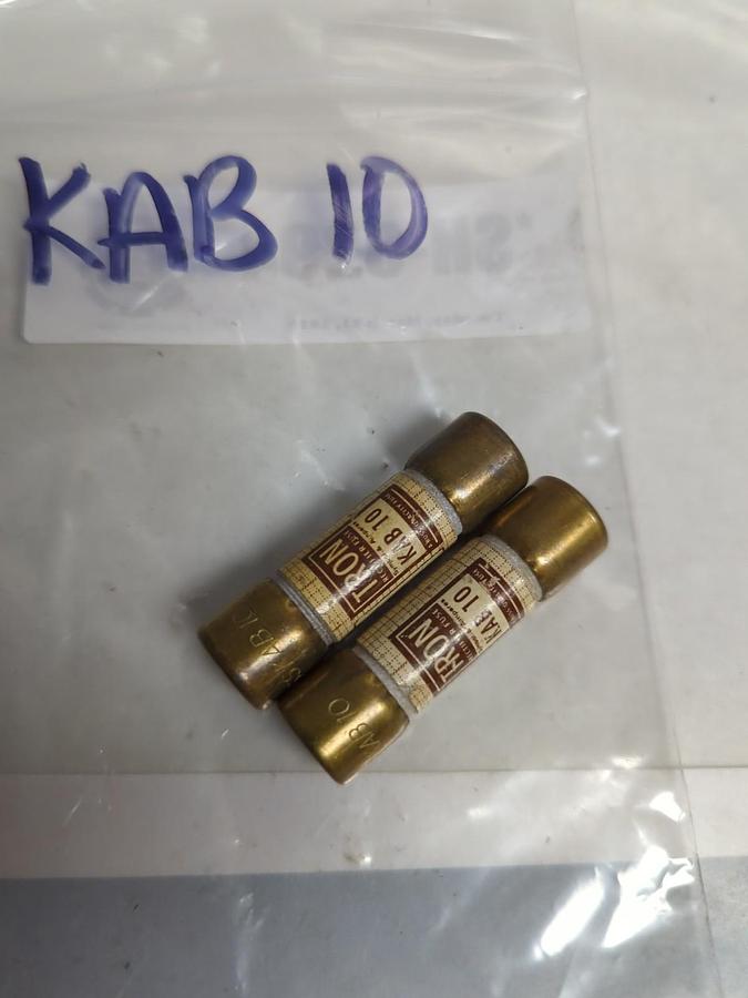 Used COOPER BUSSMANN,KAB-10,TRON 10 AMP FUSE LOT OF 2 PRE-OWNED