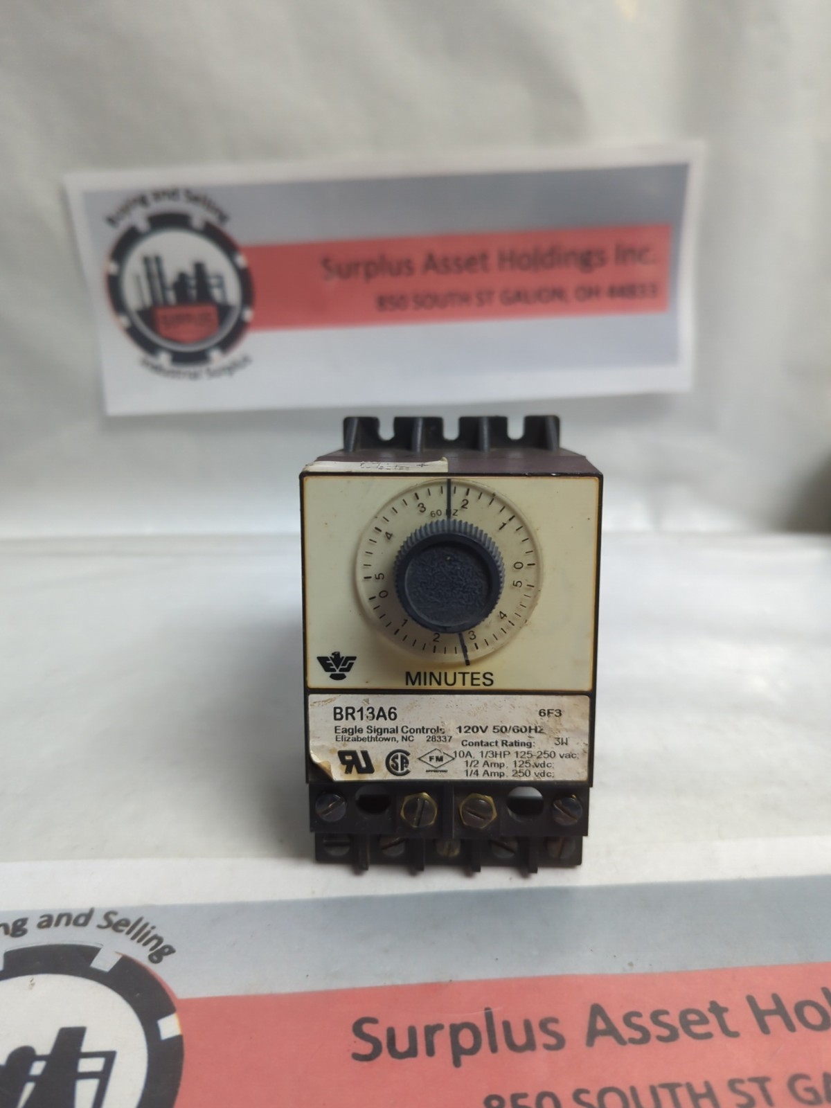 Used EAGLE SIGNAL,BR13A6,TIME DELAY RELAY 0-5 MINUTES PRE-OWNED