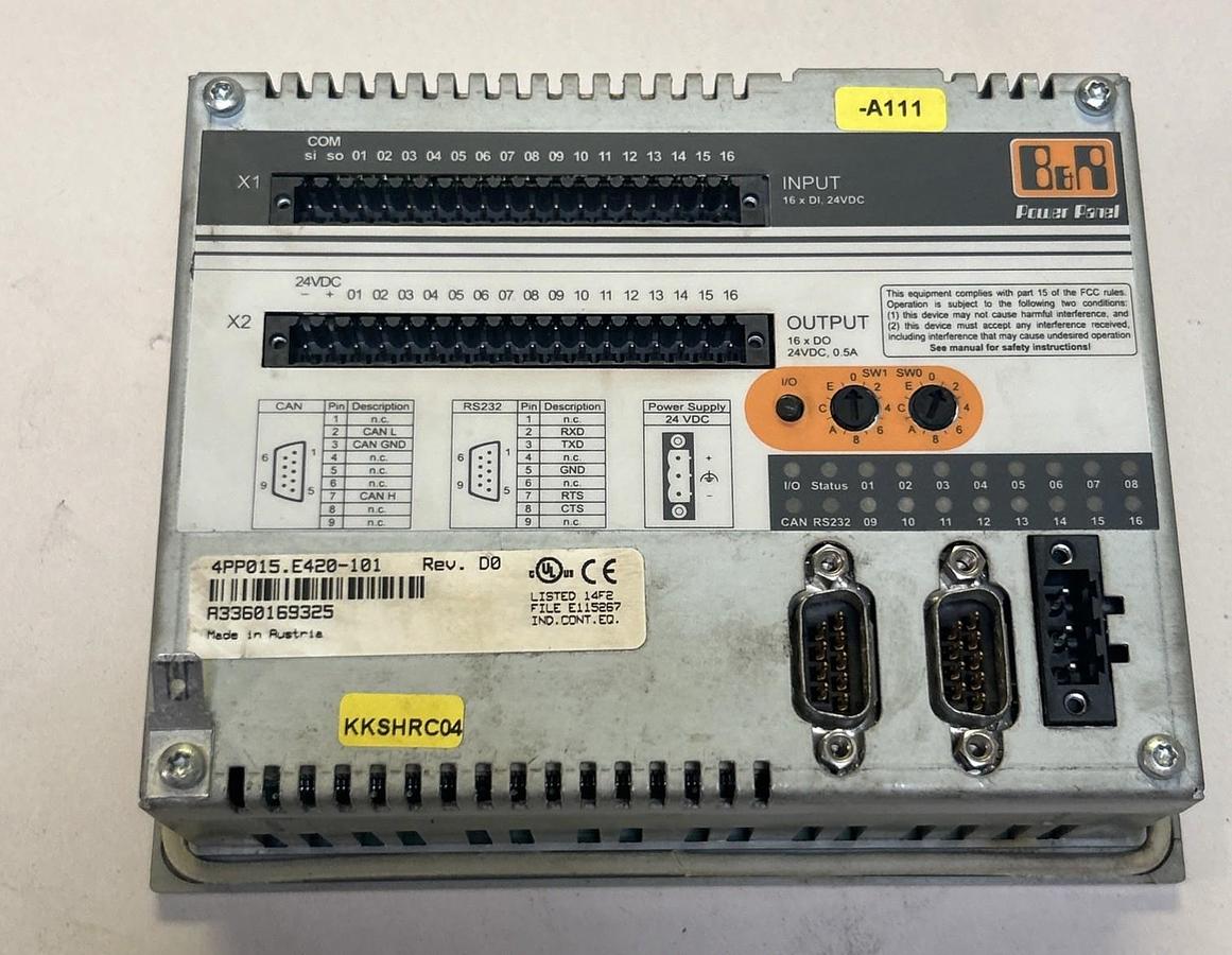 Used B&R,4PP015.E420-101,OPERATOR INTERFACE POWER PANEL