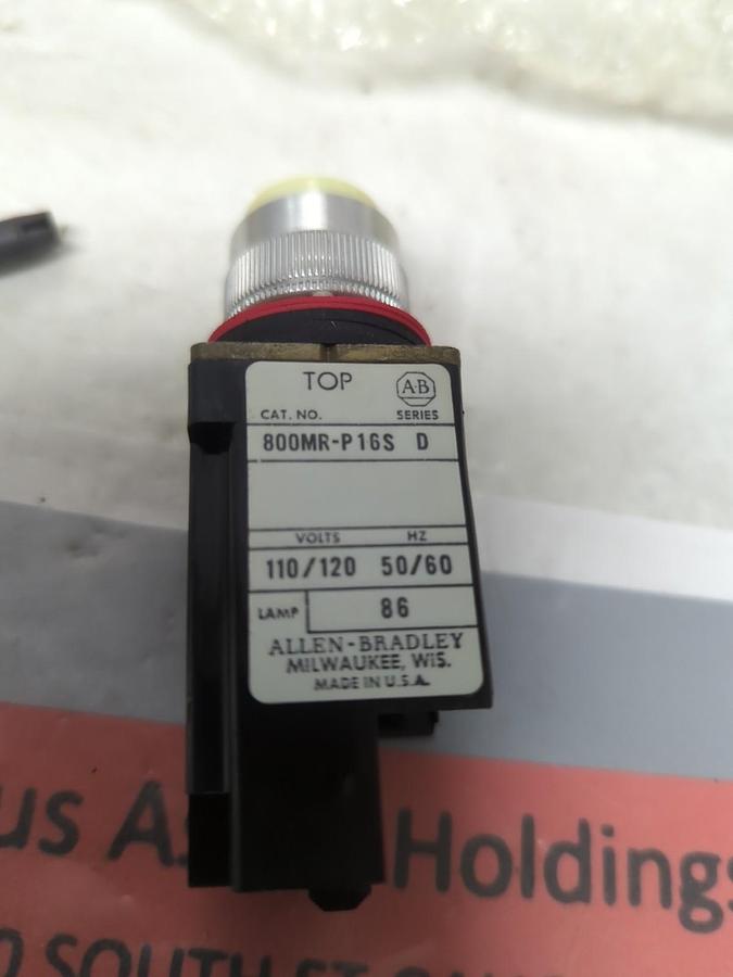 ALLEN BRADLEY,800MR-P16WS,SMALL ROUND XFMR PILOT LIGHT WHITE SERIES D 120V  NOS