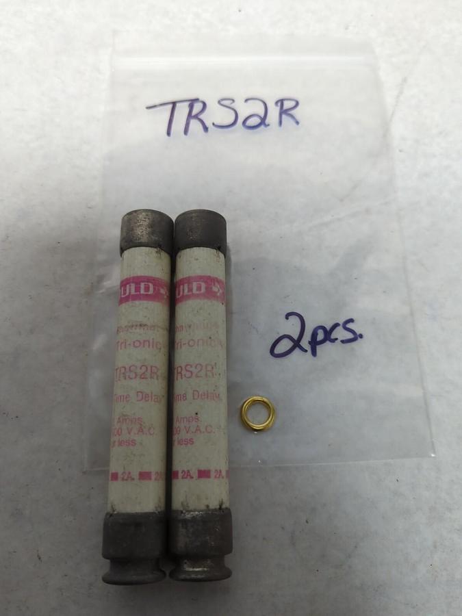 Used GOULD SHAWMUT,TRS2R,TRI-ONIC 2 AMP FUSE LOT OF 2 PRE-OWNED