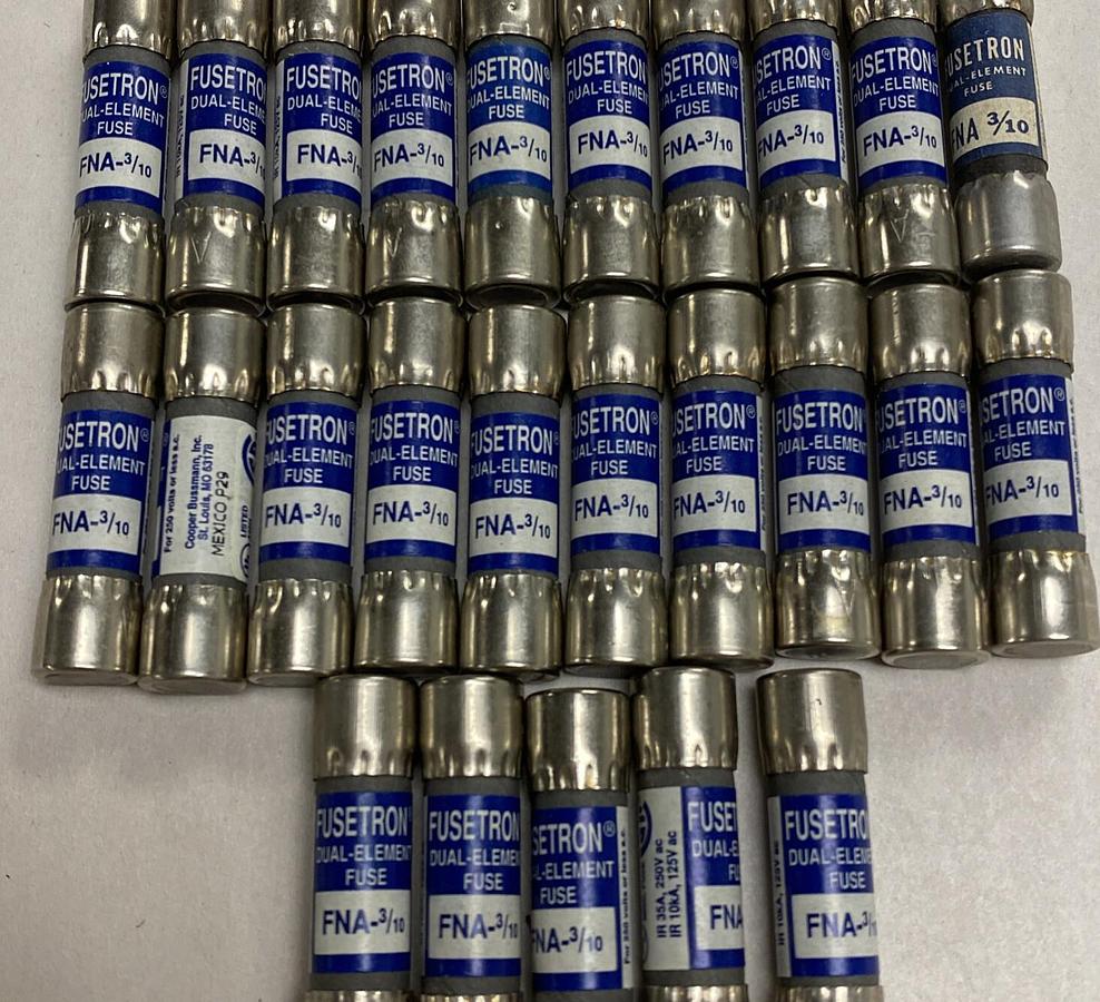 Cooper Bussmann,FNA-3/10,Fusetron Fuses Lot Of 25