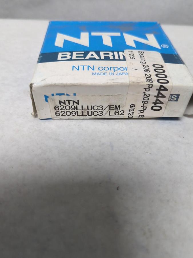 NTN,6209LLUC3/EM,RUBBER SEALED DEEP GROOVE BALL BEARING NOS