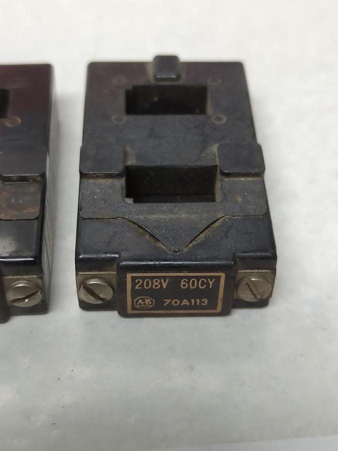 Used ALLEN-BRADLEY,70A113,COIL 208V 60CY LOT OF 2 PRE-OWNED