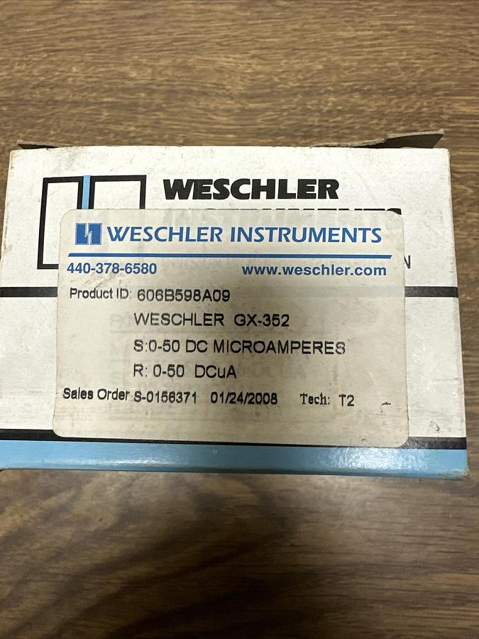 Weschler,GX-352,0-50 Microamps