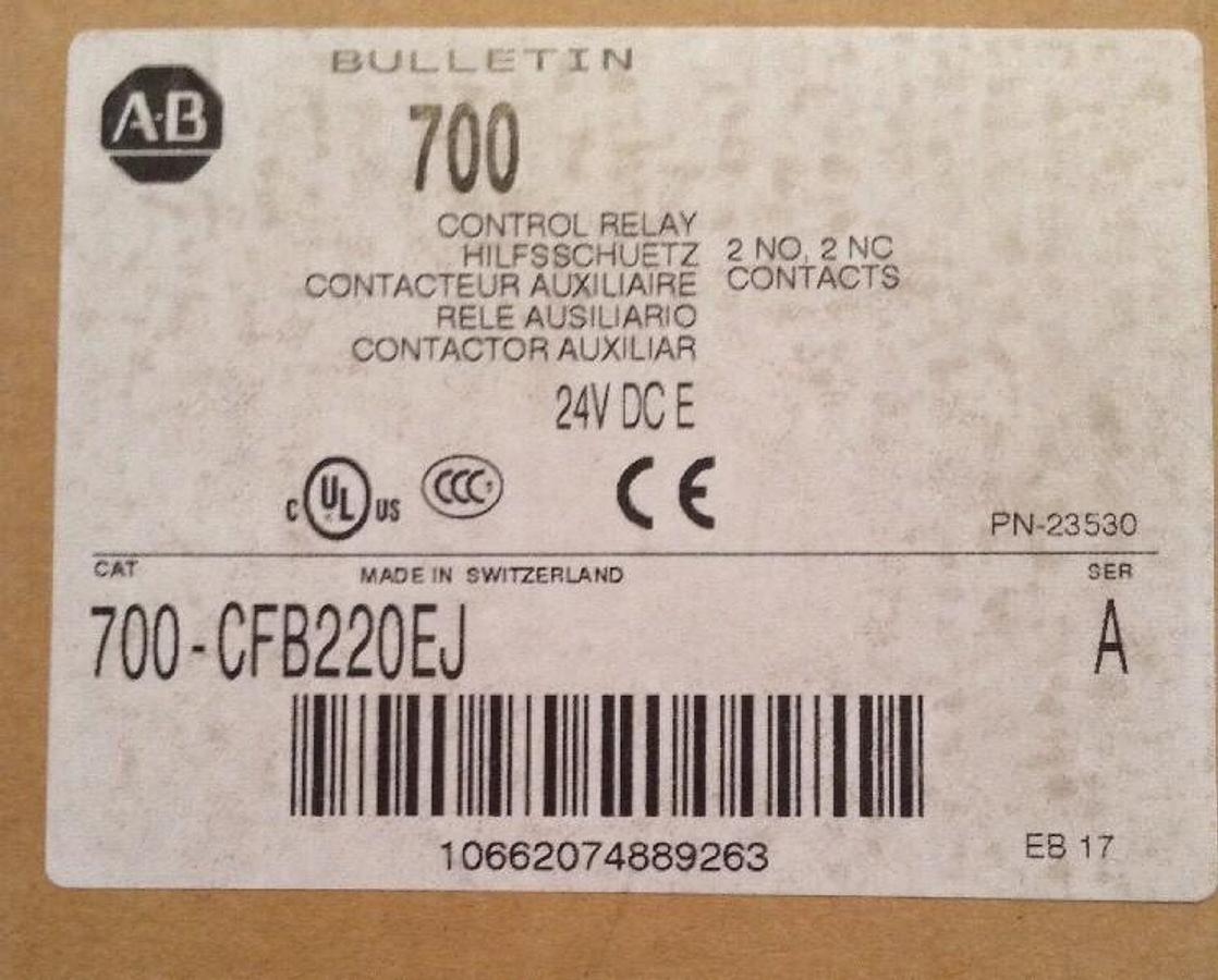 Used Allen-Bradley,700-CFB220EJ,Industrial Control Relay  NIB