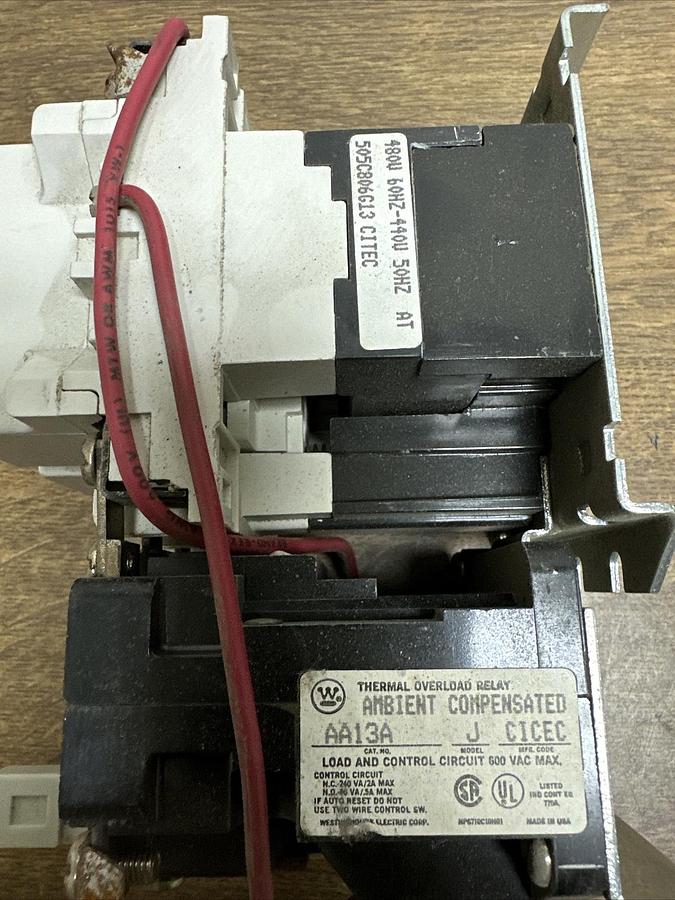 Used Westinghouse,A200M1CXD,Motor Control Size1 3 PH 10 HP