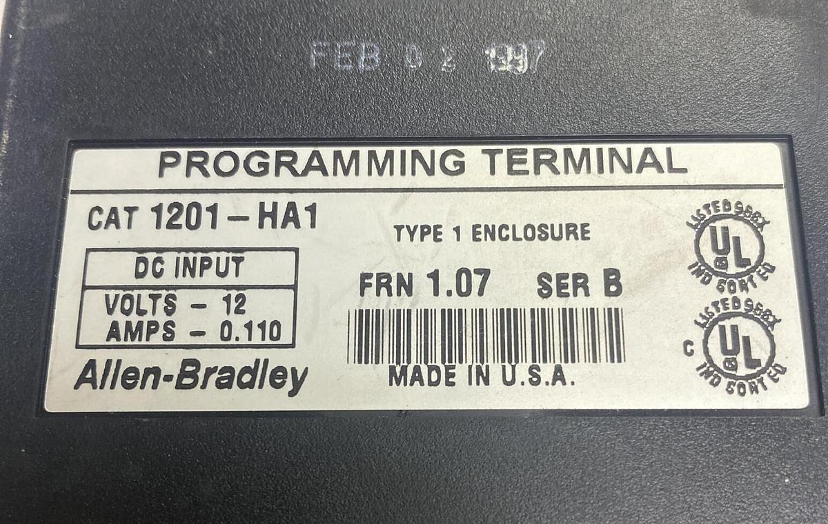 Used Allen Bradley,1201-HA1,Ser B Programming Terminal