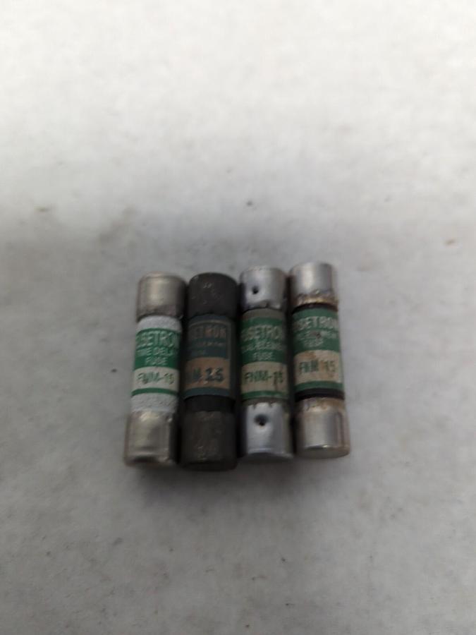 Used COOPER BUSSMANN,FNM-15,FUSETRON 15 AMP FUSE LOT OF 4 PRE-OWNED